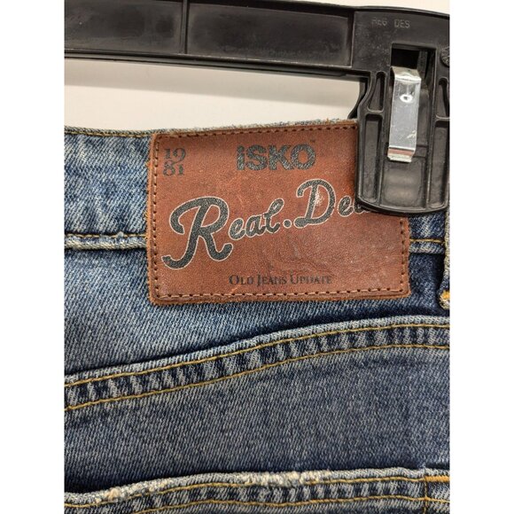 Distressed Denim Jeans Women Size 25.5 Straight Leg Y2K Streetwear Patchwork 90s - Picture 7 of 12